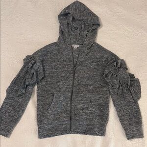 Gray Ruffle Sleeve Hoodie - softest material ever! Habitual. 7/8 girls